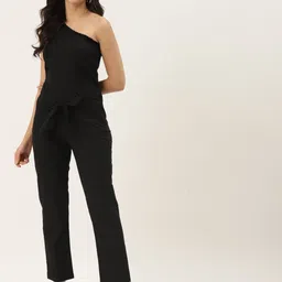 BRINNS Black One-Shoulder Basic Jumpsuit-picture-56