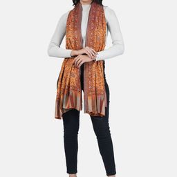 MUFFLY Floral Woven Design Bamboo Silk Shawl-45