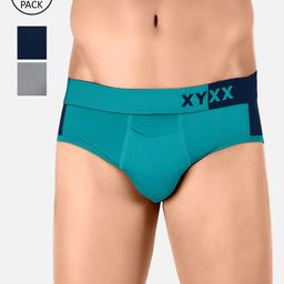 XYXX Men Pack Of 3 Colourblocked Antimicrobial Basic Briefs XYBRF3PCKN261-picture-1