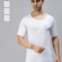 Lux Cozi Men Pack Of 4 Solid Organic Cotton Innerwear Basic Vests-image-6