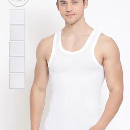 Lux Cozi Men Pack Of 6 Solid Aircool Breathable Cotton Basic Innerwear Sleeveless Vests-image-25