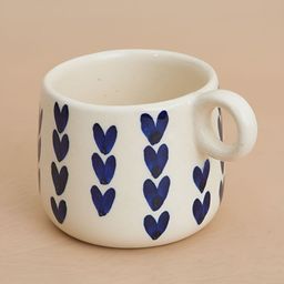 NURTURE INDIA Blue & White Printed Ceramic Glossy Mugs 300ml-24