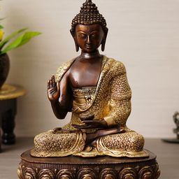 eCraftIndia Gold-Toned Blessing Lord Buddha Figurine Showpiece-image-82