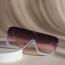 HAUTE SAUCE by Campus Sutra Oversized Sunglasses With UV Protected Lens AW23_HSSG2265-Gold-image-18