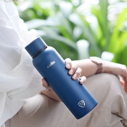 Cello Navy Blue Printed Stainless Steel Double Wall Vacuum Water Bottle 550 ml-picture-7