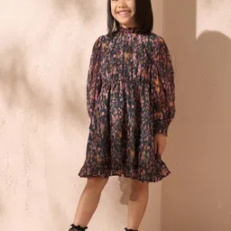 Angel & Rocket Print Blouson Dress-image-4