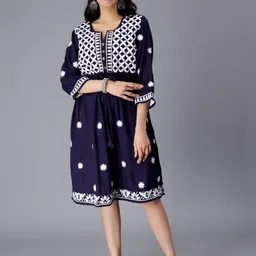 SAAKAA Floral Embroidered A-Line Dress-picture-15