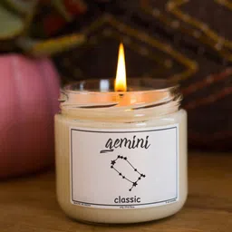 Aromatic Fables Gemini Sun Sign White Classic Scented Jar Glass Candle-22