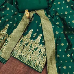Ishin Unstitched Floral Woven Design Zari Dress Material-image-31