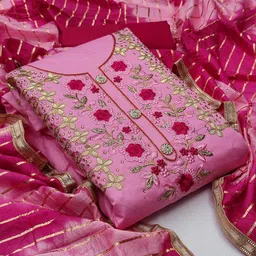 KALINI Printed Embroidered Unstitched Dress Material-image-23