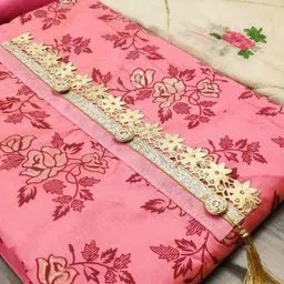 KALINI Pink & Beige Printed Unstitched Dress Material-picture-17