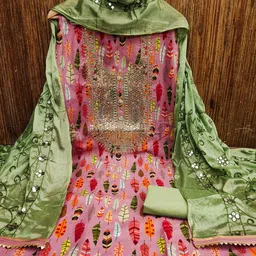 LeeliPeeri Designer Abstract Printed Beads and Stones Unstitched Dress Material-picture-18