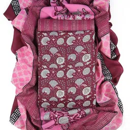 Sun Fashion And Lifestyle Floral Printed Unstitched Dress Material-picture-12