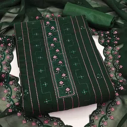 KALINI Geometric Embroidered Unstitched Dress Material-image-63