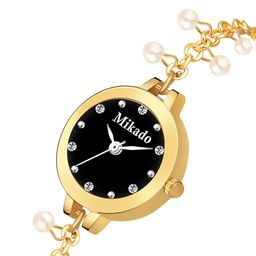 Mikado Women Embellished Dial & Stainless Steel Bracelet Style Straps Analogue Watch Nik-image-27