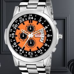 Versatile Men Printed Dial & Bracelet Style Straps Analogue Watch Pointing-image-16