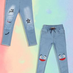 A-Okay Girls Pack Of 2 Slim Fit High-Rise Embroidered Jeans-image-77