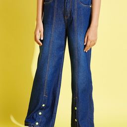 Noh Voh - SASSAFRAS Kids Girls Blue Wide Leg Jeans-image-59