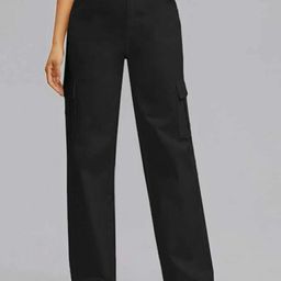 BROADSTAR Women Black Smart Wide Leg High-Rise Low Distress Stretchable Jeans-image-118