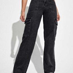 BROADSTAR Women Smart Wide Leg High-Rise Stretchable Cotton Jeans-picture-28
