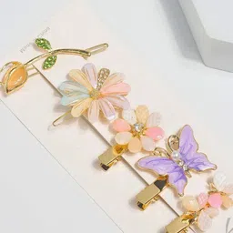 BAESD Girls Set of 5 Floral Ebellished Hair Clips-16