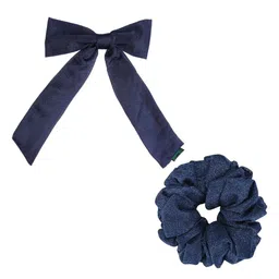 Arendelle Women Navy Blue Set of 2 Hair Accessory Set-86