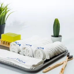 NAUTICA Fluffy Zero Twist 100% Cotton Towel -2pc Face Towel (cross view) solid-white-image-60