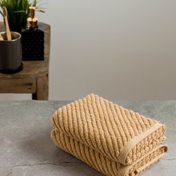 Nautica Set Of 2 Solid 600 GSM Pure Cotton Brown Face Towels Set-11