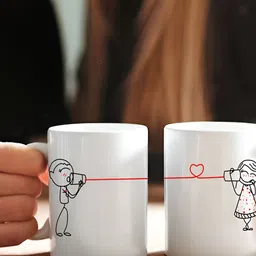 Phirki Studio Valentine Day Lovely Couple Design Coffee Mug Gift Set-image-26