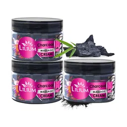 Lilium Set Of 3 Bamboo Charcoal Massage Cream With Charcoal Dust-250 gm Each-40