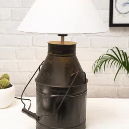 Homesake White & Grey Solid Bell Shade Table Lamps-13