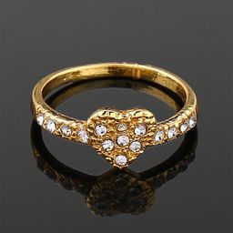 Estele Gold Plated Heart Shaped Finger Ring-picture-20