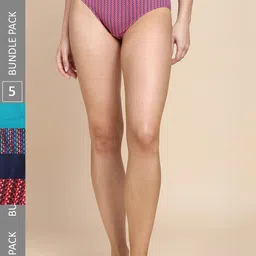 Van Heusen Women Pack Of 5 Assorted No Marks Waistband Hipster Briefs-image-44