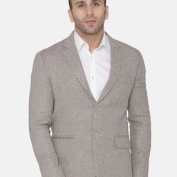 Wintage Men Beige Self Design Regular-Fit Single-Breasted Blazer-15