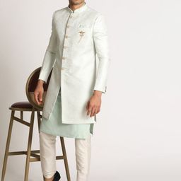 Manyavar Self-Design Traditional Indo Western Sherwani Set-image-42