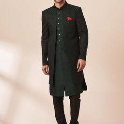 Twamev Embroidered Art Silk Sherwani Set-image-10