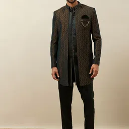 Manyavar Self-Design Indo Western Sherwani Set-picture-36
