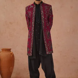 KALPRAAG Ethnic Motifs Embroidered Sequinned Straight Kurta Set-picture-39