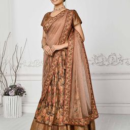 SAPTRANGI Ethnic Motifs Printed Zari Semi-Stitched Lehenga Choli-picture-25
