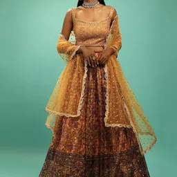 FABPIXEL Embellished Beads & Stones Semi-Stitched Lehenga & Unstitched Blouse With Dupatta-picture-22