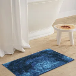 BIANCA Blue & Navy Blue Patterned 1600GSM Anti-skid Bath Rugs-image-89