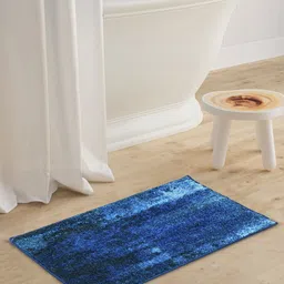 BIANCA Blue Patterned 1600 GSM Anti-Skid Bath Rugs-34
