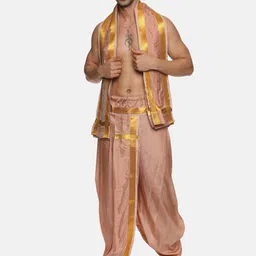Sethukrishna Men Mid-Rise Art Silk Dhotipants With Angavastram-picture-48