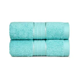 MYTRIDENT Sea Green 2 Pieces 450 GSM Pure Cotton Hand Towels-image-84