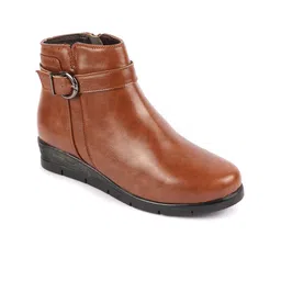 FAUSTO Women Buckle Detail Mid-Top Regular Boots-35