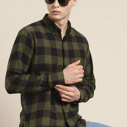 Hancock Comfort Slim Fit Buffalo Checked Button-Down Collar Flannel Weave Cotton Shirt-image-15