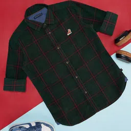 Pantaloons Junior Boys Checked Cotton Casual Shirt-image-10