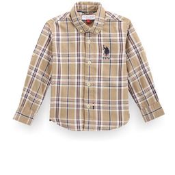 U.S. Polo Assn. Kids Boys Classic Tartan Checked Button Down Collar Twill Cotton Shirt-image-95