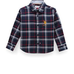 U.S. Polo Assn. Kids Boys Classic Tartan Checked Pure Cotton Oxford Casual Shirt-picture-41