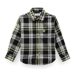 U.S. Polo Assn. Kids Boys Classic Tartan Checked Roll Up Sleeves Twill Pure Cotton Shirt-picture-49